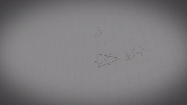 在棕色背景上对数学公式的动画化 学习和数学教育概念数字生成的视频 — 图库视频影像