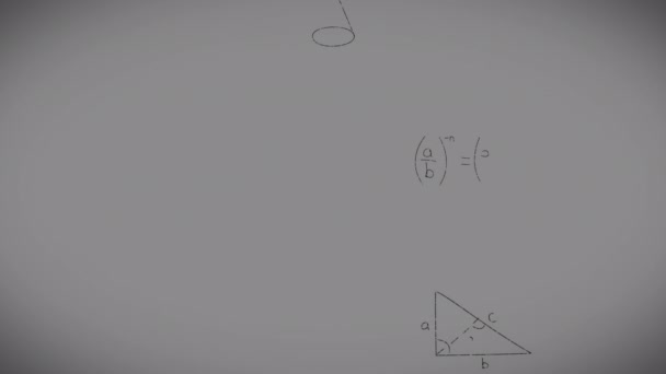 Gri Arkaplan Üzerinde Matematiksel Formüllerin Animasyonu Öğrenme Matematik Eğitim Kavramı — Stok video