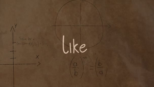 Animasi Seperti Teks Atas Rumus Matematika Pada Latar Belakang Coklat — Stok Video
