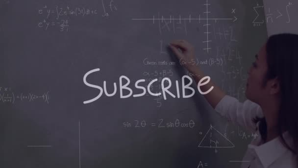 Animación Texto Suscripción Fórmulas Matemáticas Sobre Mujeres Caucásicas Aprendizaje Matemáticas — Vídeo de stock