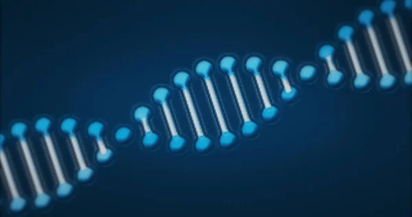 Obraz Pikseli Cyfrowych Niebiesko Białe Podwójne Helisy Dna Przędzenia Niebieskim — Zdjęcie stockowe