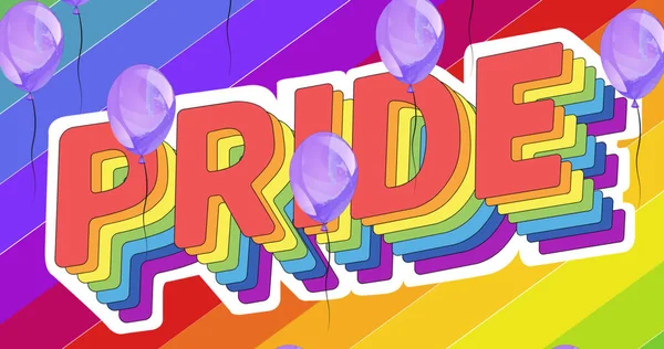 Imagen Del Texto Del Orgullo Sobre Arco Iris Lgbtq Orgullo — Foto de Stock