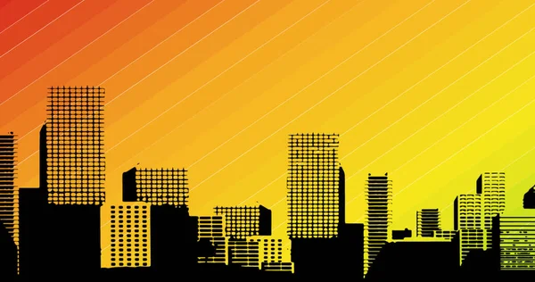 Image of model of city over rainbow. lgbtq pride and equality celebration concept digitally generated image.