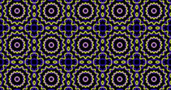 Obrázek Kaleidoskopického Neonového Obrazce Pohybujícího Hypnotickým Pohybem Hladké Smyčce Koncepce — Stock fotografie