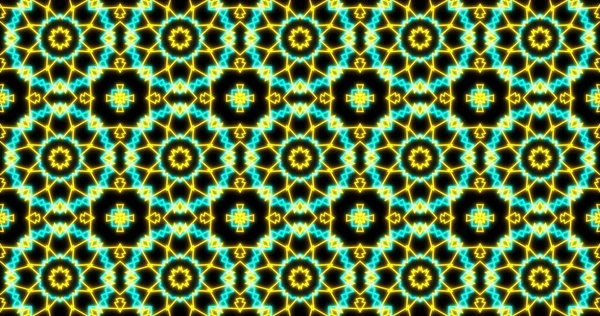 Image of kaleidoscope neon pattern. light, pattern and movement concept digitally generated image.