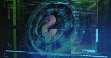 Veri işleme ve bilgisayar sunucusu üzerinde dönen güvenli kilidin üzerindeki dolar işareti. küresel finans, iş veri güvenliği ve arayüz teknolojisi konsepti dijital olarak oluşturulmuş görüntü.