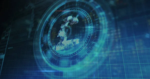 Bild Des Englischen Pfund Symbols Auf Dem Rotierenden Safe Lock — Stockfoto