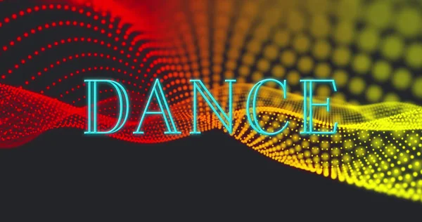 Obrázek Tance Červené Oranžové Vlnící Tečky Černém Pozadí Barevný Pohybový — Stock fotografie