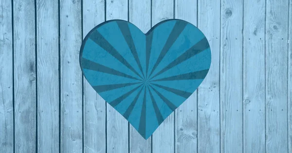 Bild Von Rotierendem Blau Gestreiftem Hintergrund Über Herzformen Loch Blauer — Stockfoto