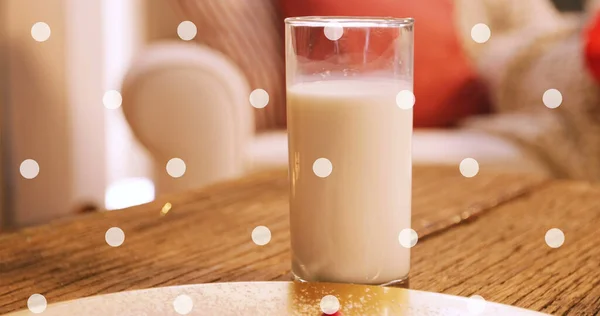 Imagen Manchas Blancas Sobre Leche Galletas Navidad Día Mundial Leche —  Fotos de Stock