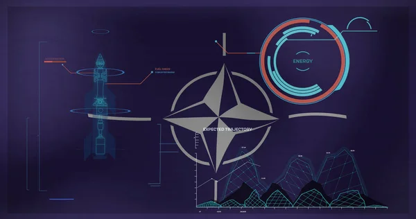 Afbeelding Van Gegevensverwerking Boven Vlag Van Nato Ukrainecrisis Internationaal Politiek — Stockfoto