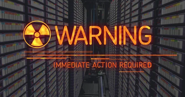 Image Warning Text Symbol Server Room Ukraine Crisis International Politics — Stock Photo, Image