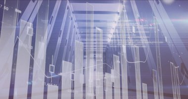 Sunucu odasında veri işleme resmi. küresel teknoloji ve dijital arayüz kavramı dijital olarak oluşturulmuş görüntü.