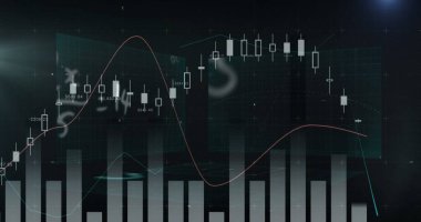 Siyah arkaplan üzerinde veri işleme resmi. global spor, bağlantılar ve dijital arayüz konsepti dijital olarak oluşturulmuş görüntü.