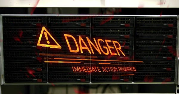 Image Danger Text Symbol Server Room Ukraine Crisis International Politics — Stock Photo, Image