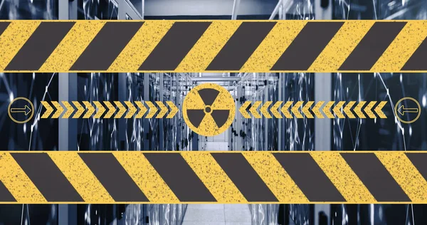 Şekiller Sunucu Odası Üzerinde Nükleer Sembolün Resmi Ukrayna Krizi Uluslararası — Stok fotoğraf