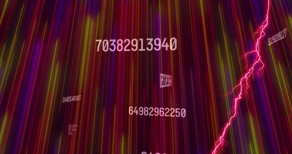 Изображение Чисел Молний Многоцветном Изменяющемся Фоне Концепция Цветового Двигательного Цифрового — стоковое фото