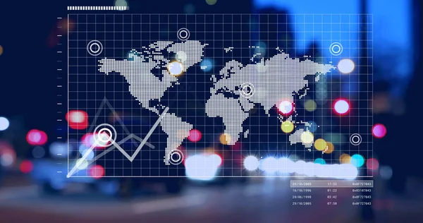 Obrázek Zpracování Dat Mapa Světa Silnici Globální Koncepce Podnikatelského Digitálního — Stock fotografie
