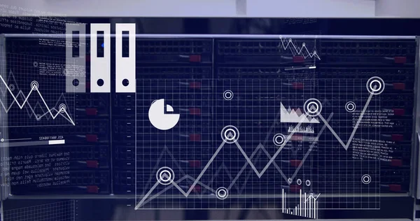 Imagen Del Procesamiento Datos Sala Servidores Concepto Global Negocio Interfaz — Foto de Stock