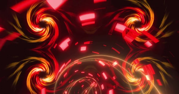 Изображение Спирального Пламени Тоннеля Огней Черном Фоне Тень Шаблон Цветовая — стоковое фото