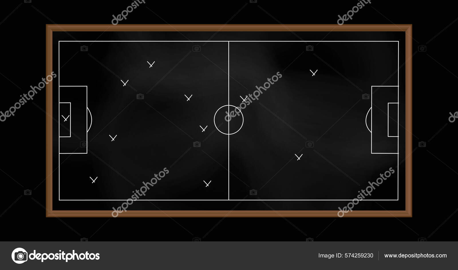 Plano de jogo para o futebol no quadro-negro