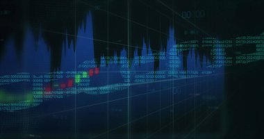 Zincirin üzerinde veri işleme görüntüsü. küresel iş, finans, bağlantılar ve dijital arayüz konsepti dijital olarak oluşturulmuş görüntü.