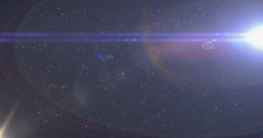 Siyah arkaplanda ışık lekeleri. küresel iş ve dijital arayüz kavramı dijital olarak oluşturulmuş görüntü.