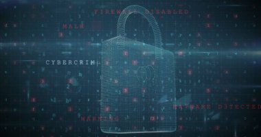 Güvenlik kilidi ve donanma arkaplanındaki veri işleme görüntüleri. küresel iletişim ve veri güvenliği konsepti dijital olarak oluşturulmuş görüntü.