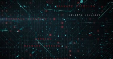 Siyah arkaplan üzerinde veri işleme resmi. küresel iletişim ve veri güvenliği konsepti dijital olarak oluşturulmuş görüntü.