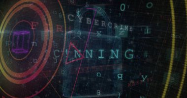 Güvenlik kilidi ve donanma arkaplanındaki veri işleme görüntüleri. küresel iletişim ve veri güvenliği konsepti dijital olarak oluşturulmuş görüntü.