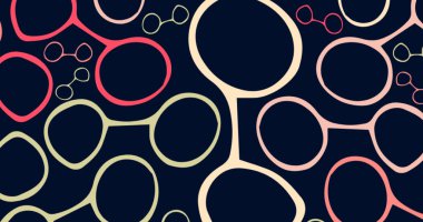 Siyah arkaplanda gözlük resmi. görüntü, gözlükler ve güneş gözlüğü günü konsepti dijital olarak oluşturuldu.