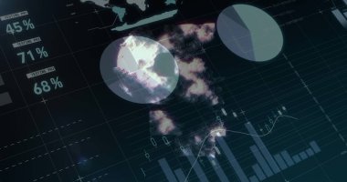 Veri işleme üzerine ruble sembolü. küresel iş, finans, bağlantılar ve dijital arayüz konsepti dijital olarak oluşturulmuş görüntü.