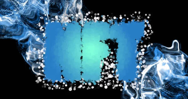 Зображення Ятого Над Синіми Хвилями Чорним Тлом Цифрові Ресурси Концепція — стокове фото
