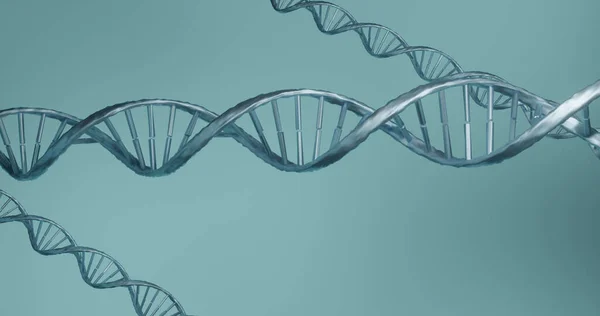 Bild Des Makros Des Blauen Dna Strangs Der Sich Dreht — Stockfoto