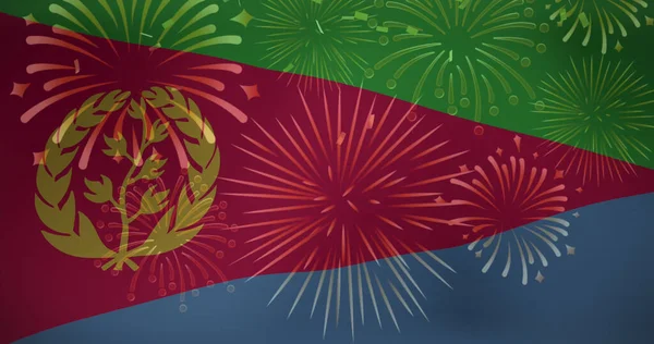 Obraz Konfetti Nad Flagą Erytrei Flagi Symbole Narodowe Koncepcja Patriotyzmu — Zdjęcie stockowe