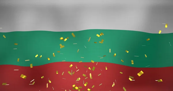 Bulgaria Bayrağı Üzerinde Konfeti Resmi Bayraklar Ulusal Semboller Dijital Olarak — Stok fotoğraf