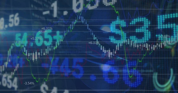 Obrázek Akciového Trhu Zpracování Finančních Údajů Světlých Místech Globální Koncepce — Stock fotografie