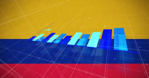 Immagine Dell Elaborazione Dei Dati Finanziari Sulla Bandiera Della Colombia — Foto Stock