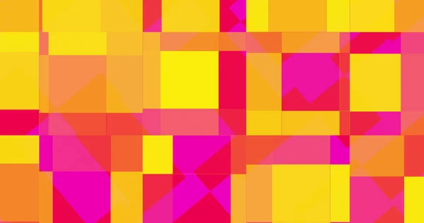 ピンク オレンジ 黄色の四角形の画像が移動し 変更されます 色や動きやデジタルインターフェースの画像をデジタルで生成し — ストック写真