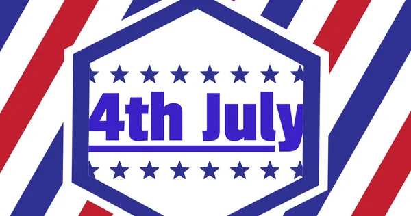 Afbeelding Van Juli Tekst Kleuren Van Amerikaanse Vlag Patriottisme Viering — Stockfoto