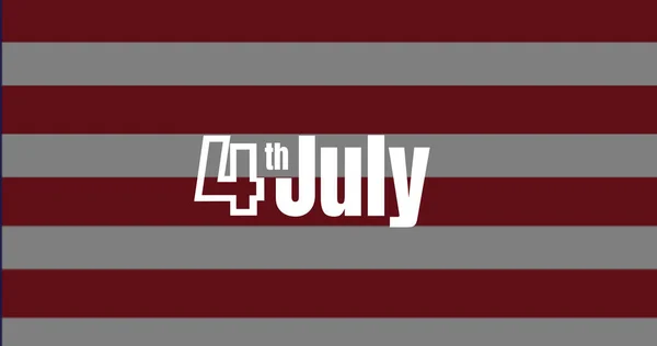 アメリカ国旗の色に関する7月4日のテキストの画像 愛国心とお祝いのコンセプトをデジタルで — ストック写真