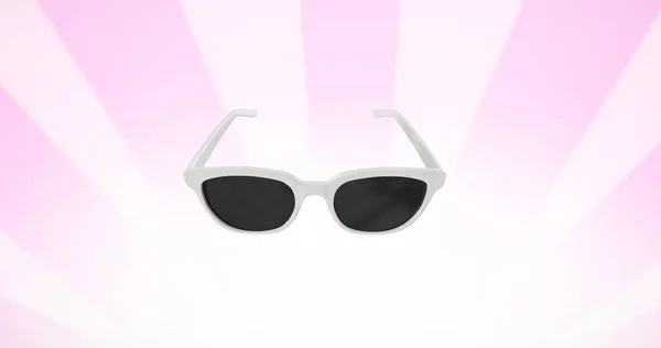 Obraz Okularów Różowym Tle Paski Wzrok Okulary Okulary Przeciwsłoneczne Koncepcja — Zdjęcie stockowe