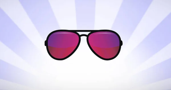 Bild Einer Brille Auf Violett Gestreiftem Hintergrund Vision Brille Und — Stockfoto