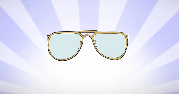 Obraz Okularów Fioletowym Tle Paski Wzrok Okulary Okulary Przeciwsłoneczne Koncepcja — Zdjęcie stockowe