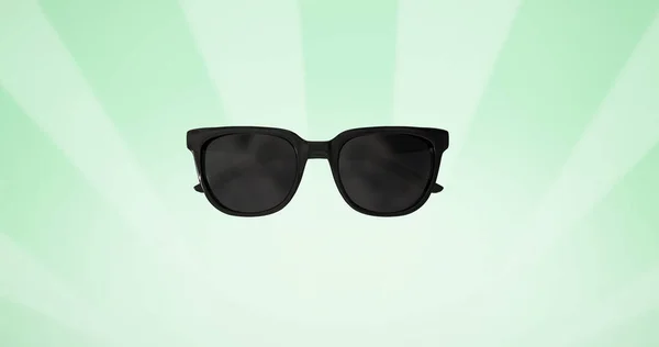 Yeşil Çizgili Arka Planda Gözlük Resmi Görüntü Gözlükler Güneş Gözlüğü — Stok fotoğraf