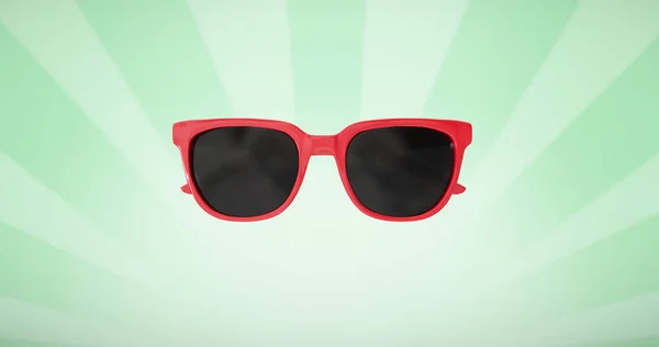 Yeşil Çizgili Arka Planda Gözlük Resmi Görüntü Gözlükler Güneş Gözlüğü — Stok fotoğraf