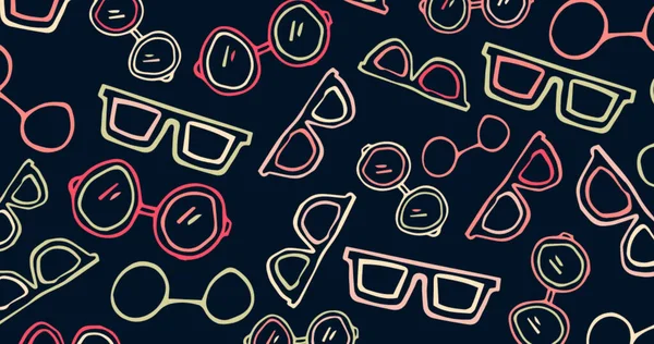 Afbeelding Van Een Bril Een Zwarte Achtergrond Zicht Bril Zonnebril — Stockfoto