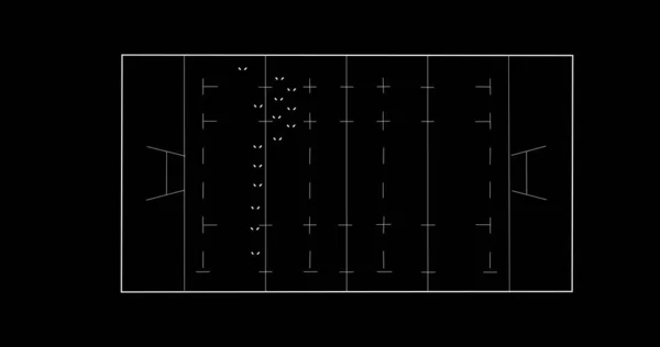 黒板にサッカーの試合計画のイメージ スポーツ エンターテイメント テクノロジーのコンセプトデジタル複合画像 — ストック写真