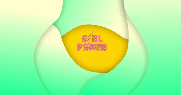 Image Girl Power Text Blue Background Social Media Communication Concept — Stock Photo, Image