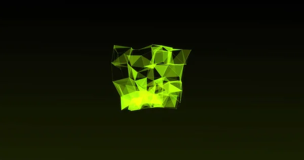 Bild Von Grünen Geometrischen Formen Die Sich Auf Schwarzem Hintergrund — Stockfoto